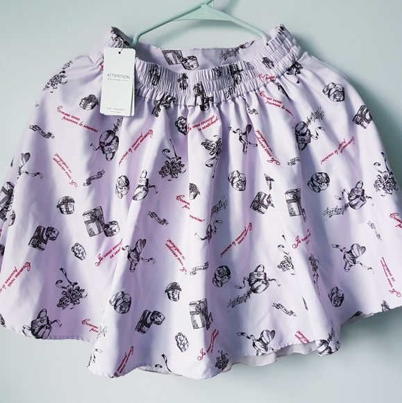 NWT Ank Rouge Japan Heart Frill Pastel Bear Present Gift Pattern Mini Skirt - Picture 3 of 6